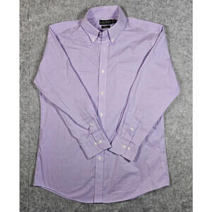 Lauren Ralph Lauren Mens Slim Fit Purple Check Dress Shirt 16.5 32/33 READ
